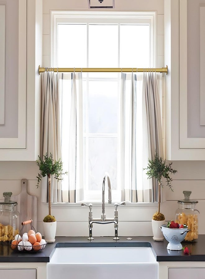 BRIOFOX Shower Curtain Rod Adjustable 18-64 Inch, No Drilling Non Slip Stainless Steel Spring Tension Curtain Rod for Window or Bathroom, Sunset Gold - Image 5