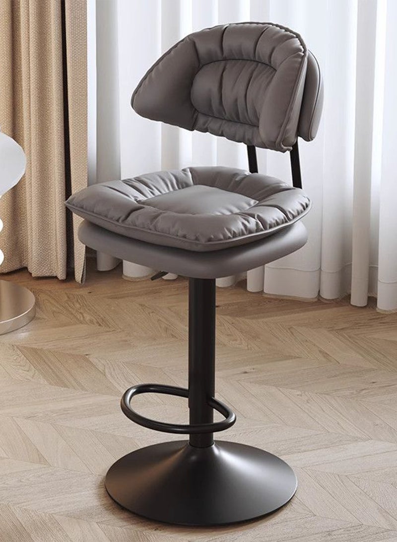 OSSO Ergonomic Swivel Bar Chair with High Density Thick Cushion PU Leather Adjustable Height Counter Seating with Backrest Modern Metal Base Heavy Duty Bar Stool for Kitchen Island Dining Room Cafe Office - Image 1