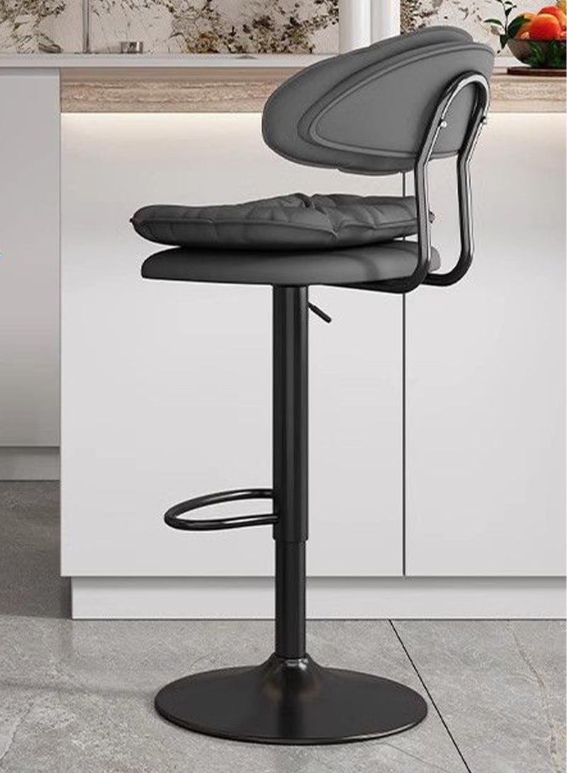 OSSO Ergonomic Swivel Bar Chair with High Density Thick Cushion PU Leather Adjustable Height Counter Seating with Backrest Modern Metal Base Heavy Duty Bar Stool for Kitchen Island Dining Room Cafe Office - Image 3
