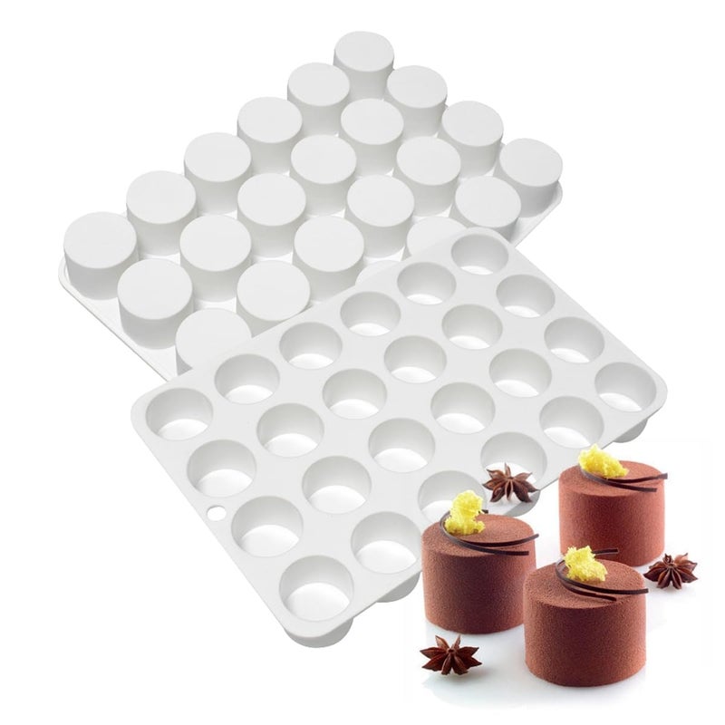 24 Cavity Cylinder Silicone Cake Mold For Cookies Making 3D Handmade Kitchen Reuse Baking Tools Decorating Mousse B_ Cylinder