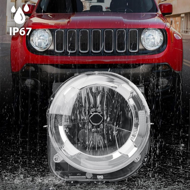 Huray Headlight Assembly for Jeep Renegade 2015-2018 Halogen Type Passenger Side Replacement - Image 4