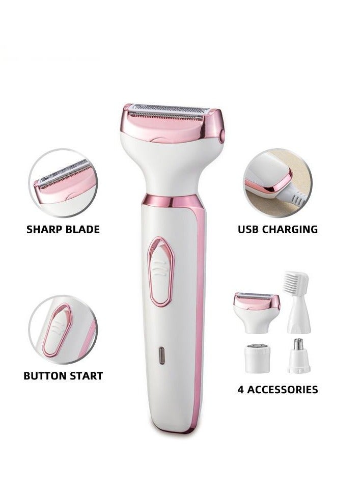 Generic Women's Electric Shaver, 4-in-1 Women's Facial Hair Removal, Facial Shaver, Eyebrow Trimmer Shaver, Bikini Trimmer, Portable Women's Shaver. - Image 3