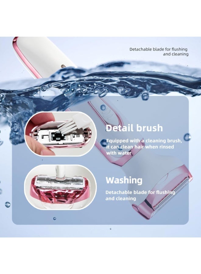 MUMO 4 in 1 Electric Hair Remover for Women, Painless Bikini Trimmer & Facial Shaver, Rechargeable Wet & Dry IPX7 Waterproof Body Shaver for Legs Underarms Sensitive Skin - Image 5