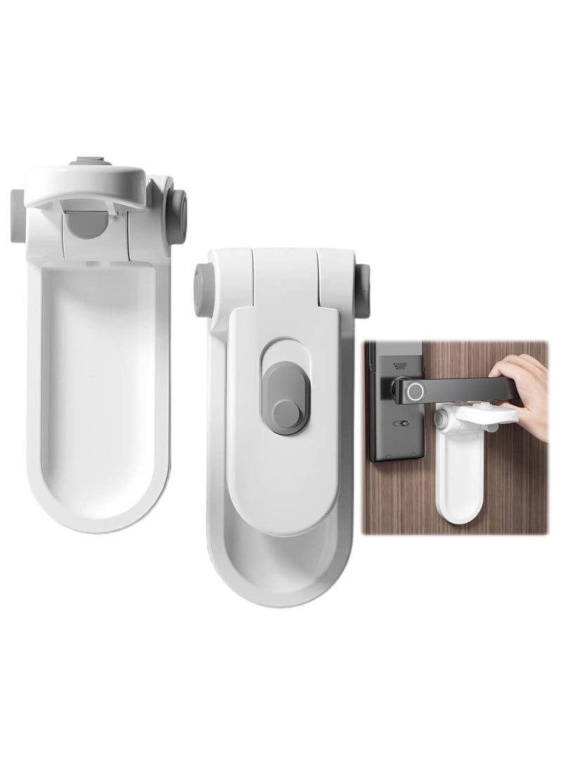 رات سو 2 قطعة من أقفال سلامة الأطفال قفل الباب بدون حفر قفل باب غرفة النوم قفل مقبض الباب اللاصق قفل للأطفال والحيوانات الأليفة أقفال الأبواب للأطفال أقفال الأبواب للأطفال قفل الأبواب للأطفال الأطفال والحيوانات الأليفة - Image 1