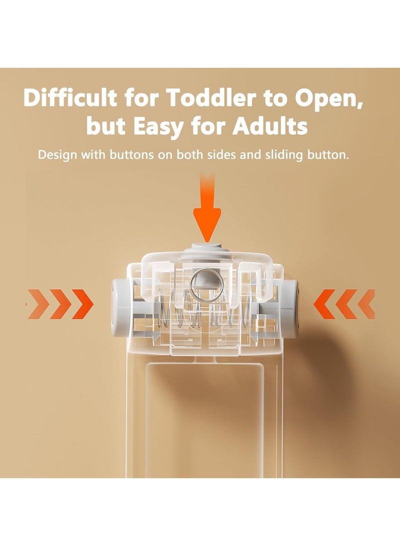 رات سو 2 قطعة من أقفال سلامة الأطفال قفل الباب بدون حفر قفل باب غرفة النوم قفل مقبض الباب اللاصق قفل للأطفال والحيوانات الأليفة أقفال الأبواب للأطفال أقفال الأبواب للأطفال قفل الأبواب للأطفال الأطفال والحيوانات الأليفة - Image 3