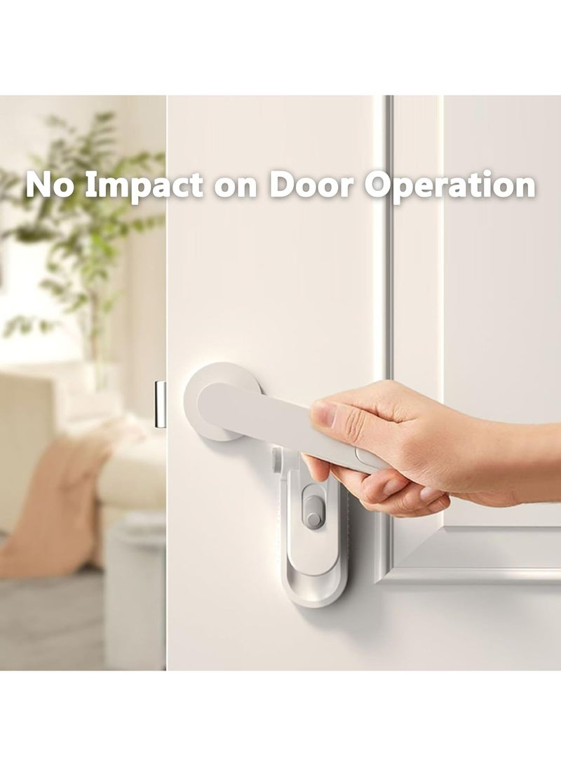 رات سو 2 قطعة من أقفال سلامة الأطفال قفل الباب بدون حفر قفل باب غرفة النوم قفل مقبض الباب اللاصق قفل للأطفال والحيوانات الأليفة أقفال الأبواب للأطفال أقفال الأبواب للأطفال قفل الأبواب للأطفال الأطفال والحيوانات الأليفة - Image 4