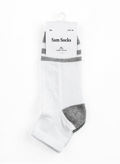 SAM SOCKS Sam Socks Set Of 3 Half Terry L-Shape Sport Socks Men White  - Image 3