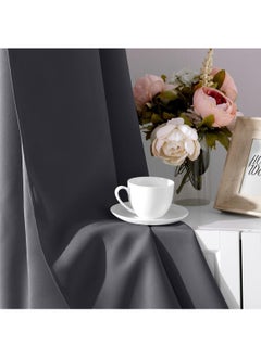MarlaMall Blackout Curtain, 2 Pcs Thermal Insulated Grommet Window Drapes Eyelet Curtain Panel for Bedroom,Living Room, W132cm x D213cm,Grey  - Image 5