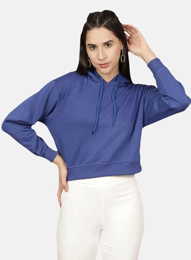 Freehand  Women Regular Fit Solid Hooded Neck Long Sleeve Overhead-Hooded Sweatshirt  | Best Price UAE