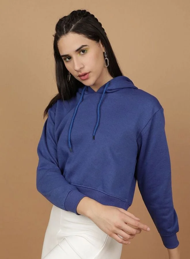 Freehand  Women Regular Fit Solid Hooded Neck Long Sleeve Overhead-Hooded Sweatshirt  | Best Price UAE
