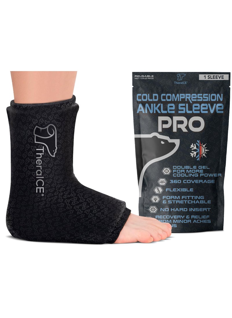 TheraICE TheraICE Ankle Ice Pack Wrap PRO for Swelling, Reusable Ankle Ice Pack for Sprained Ankle Injuries, Cold Therapy, Plantar Fasciitis Relief, Achilles Tendonitis, FocusZones for Extra Cooling & Pressure 