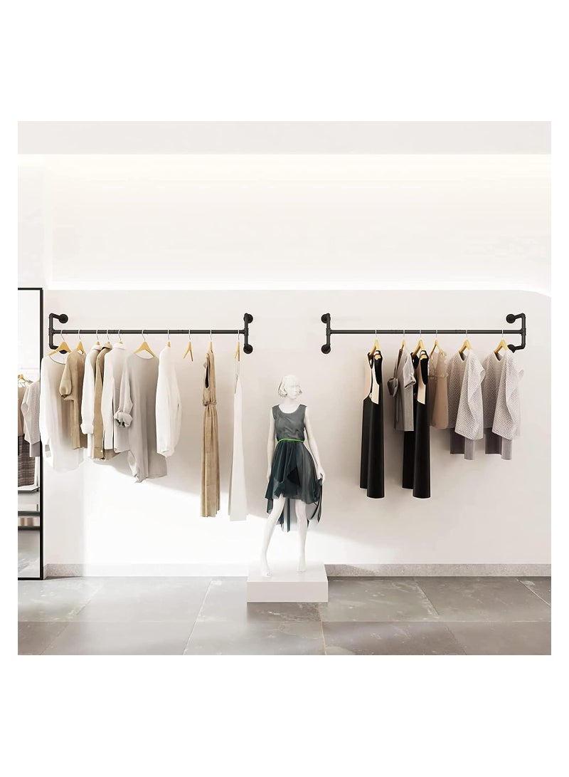 MIXDE Heavy Duty Pipe Wall Clothes Rack, 130cm - Image 3