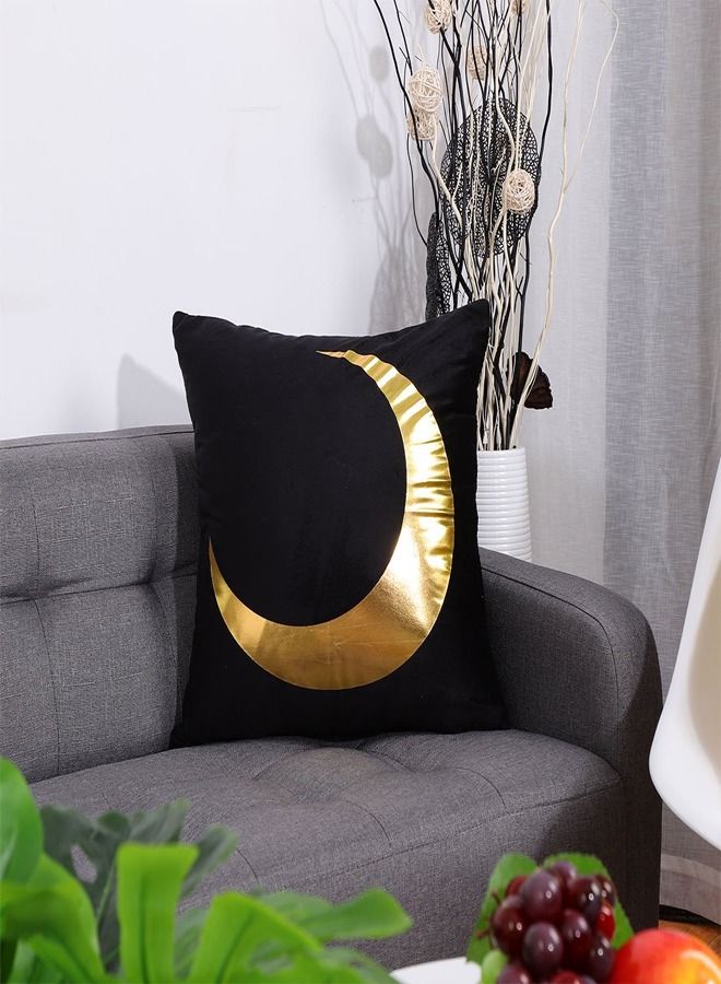 fashionhome Cushion Covers Decor Throw Pillow Cover Gold Creasent Printed Decorative Pillow Cushion Cover for Bedroom Sofa Car Home Décor - Image 2