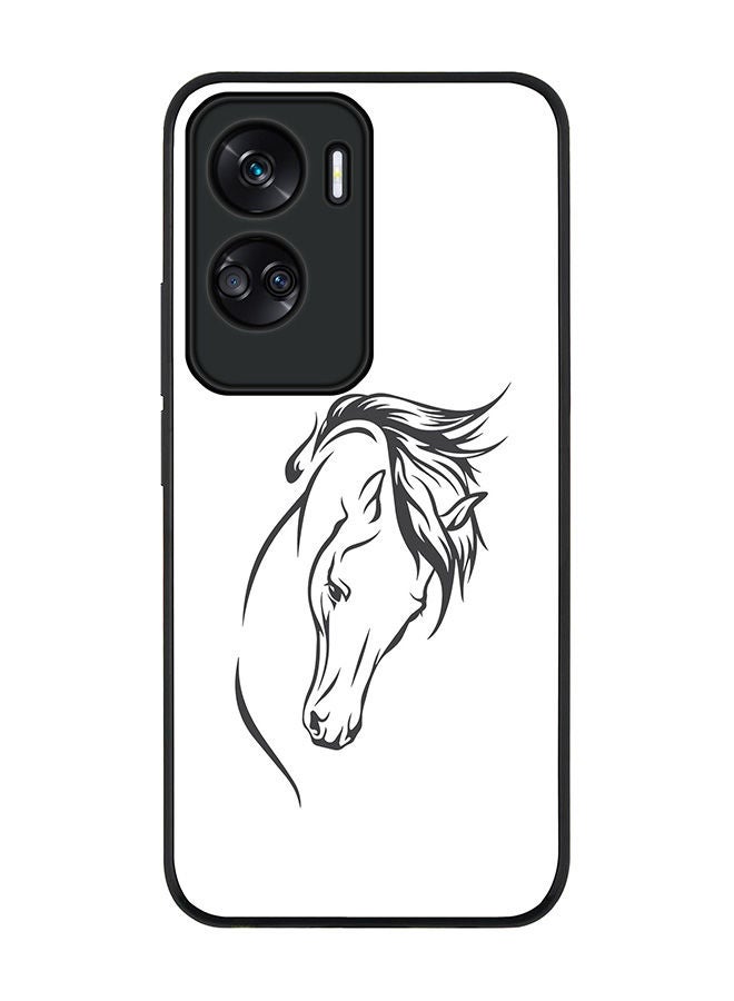Stylizedd Rugged Black edge case for Honor 90 Lite  5G  Honor X50i 5G, Slim fit Soft Case Flexible Rubber Edges Anti Drop TPU Gel Thin Cover -  ArabStallion Strut - Image 1