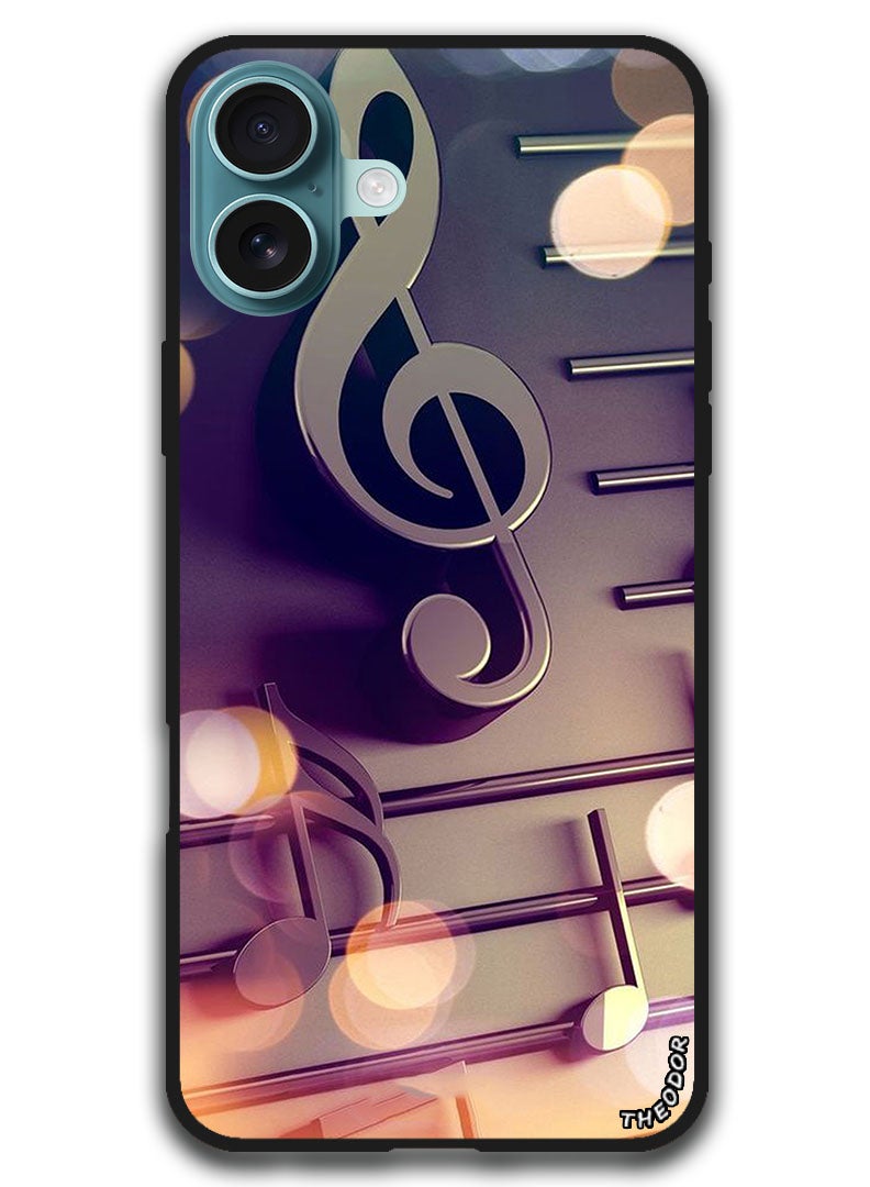 Theodor Protective Case Anti Scratch Shock Proof Bumper Cover For iPhone 16 (6.1)-inch Music Nodes - Image 1