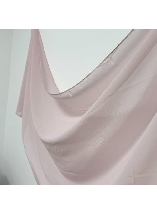 SHOUQIN Dusty Rose Pink Color Premium Chiffon Hijab 180×70cm Lightweight Breathable Long Shawl for Women Pashmina Scarf - Image 3