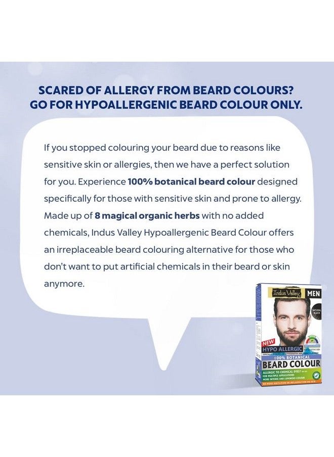 Indus Valley 100% Botanical Hypo Allergic Aqua Beard Colour Black (100G +15Ml)  - Image 5