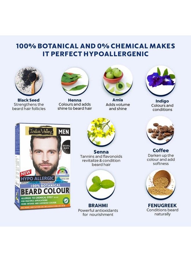 Indus Valley 100% Botanical Hypo Allergic Aqua Beard Colour Black (100G +15Ml)  - Image 4