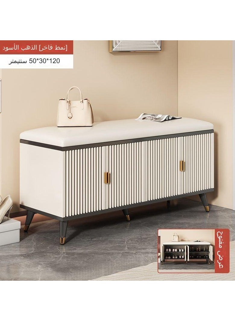 fashionhome - Luxurious Modern Shoe Storage Bench Shoe Cabinet Entryway Shoe Organizer Storage with Leather Comfort Seat Hidden Shoe Rack White - Image 1