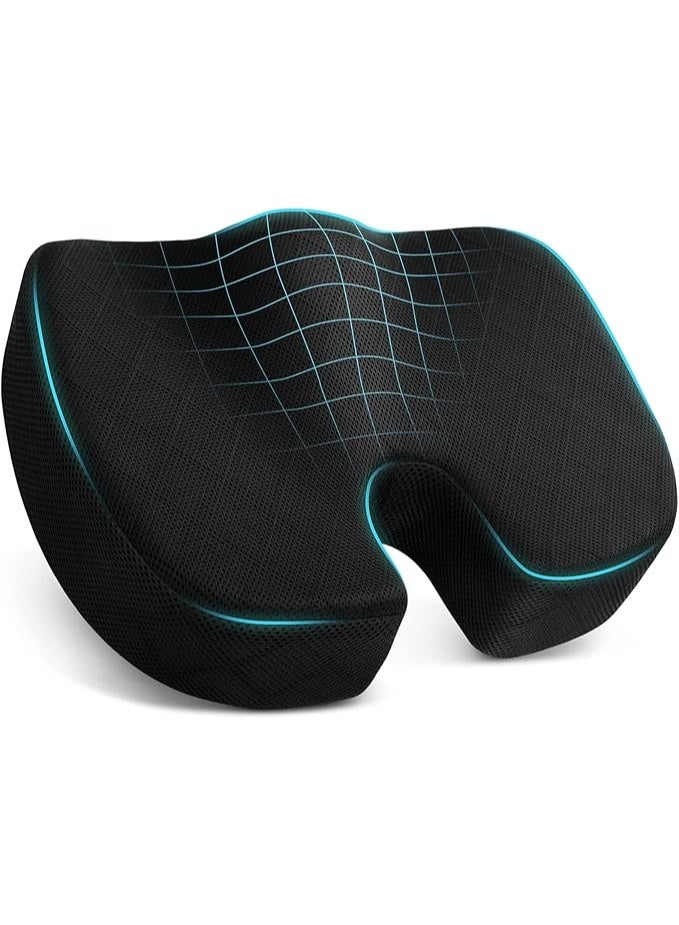 TushGuard Office/Car Seat Cushion, Non-Slip Sciatica & Back Coccyx Tailbone Pain Relief Chair Pad, Memory Foam Butt Pillow for Computer Desk, Wheelchair, Driving (Black) - Image 5
