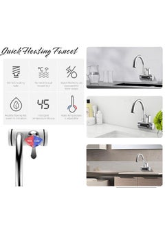 Black Hiran Instant Electric Water Heater Faucet Tap Hot Tap HomeKitchen Water Heating Instantaneous Water Heater Tank less for TapLED Electric Head Water Heaters For Home Kitchen 3000W  - Image 3