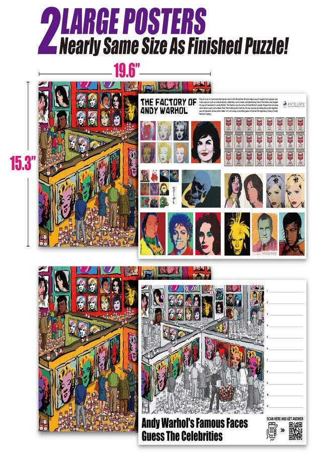 Antelope - 500 Piece Large Format Jigsaw Puzzle for Adults, Andy Warhol Jigsaw Puzzles, Large Pieces, No Dust Puzzles for Senior Citizen, 500 PC, Non-Glare Finish, Interlock Smoothly - Image 3