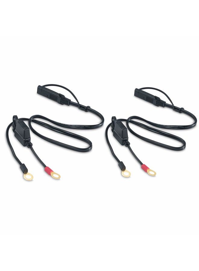 iMESTOU Motorcycle Solar SAE Quick Disconnect Extension Cable Adapter, Ring Terminal Harness with Black Fused 2-Pin Quick Disconnect Plug to Solar Panel, Power Supply, Motorcycle/Motorbike/Car (2pcs) - Image 1