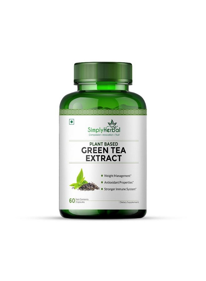 Simply Herbal كبسولات مستخلص الشاي الأخضر 500 ملغ من سيمبلي هيربال لفقدان الدهون | مكمل معزز لعملية الأيض لدعم إدارة الوزن الصحية وتنظيم الشهية - 60 كبسولة نباتية - Image 1