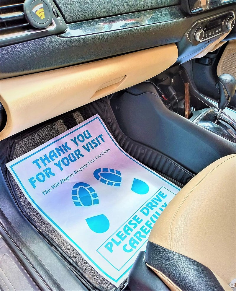 PACKSHARK CONVRT Packshark Car Disposable Paper Foot Mat For Car, White, Universal Size (Pack Of 250) - Image 3