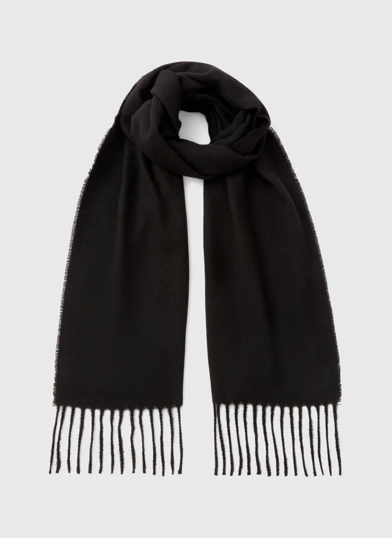 Matalan Black Fringe Trim Scarf