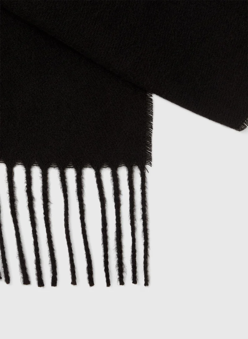 Matalan Black Fringe Trim Scarf
