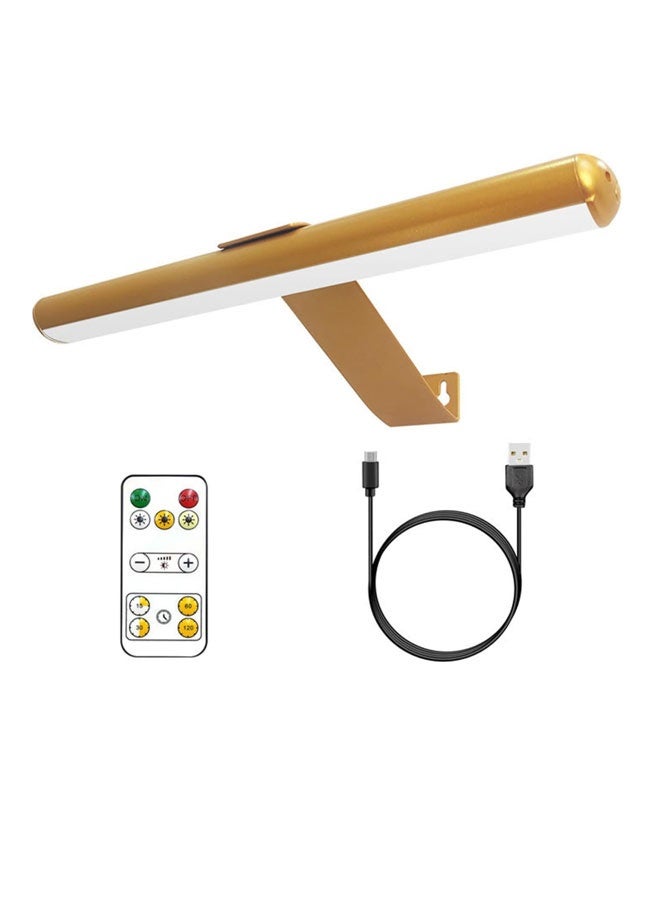 Wireless LED Picture Light, 4400mAh Battery Rechargeable Painting Wall Sconces, 3 Color Adjustable &Timer with remote, Display Lamp for Picture Frame Art Gallery Cabinet Mirror（Gold）  - Image 1