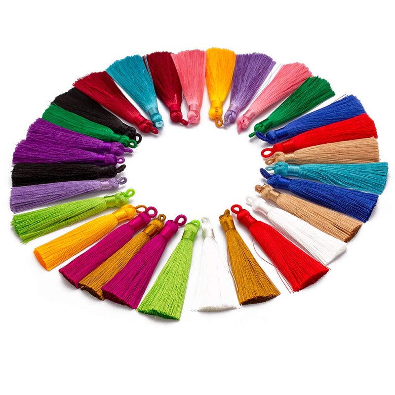 Forise Forise 30pcs Tassels Mix 15 Style Fashion Soft Silky Elegant Tassels Fit for Jewelry Making DIY Crafts Accessories 