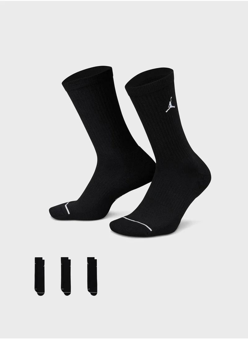Jordan 3 Pack Everyday Cush Poly Crew Socks