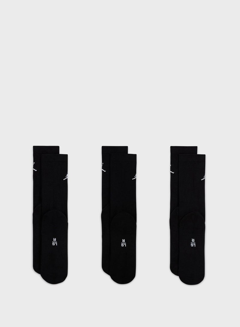 Jordan 3 Pack Everyday Cush Poly Crew Socks - Image 3