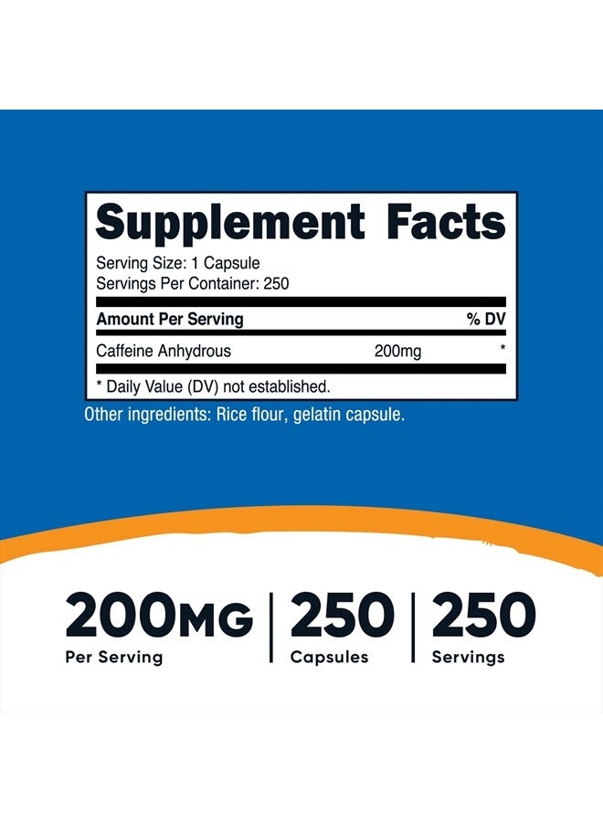 Nutricost Caffeine Pills, 200mg Per Serving (250 Caps)  - Image 2