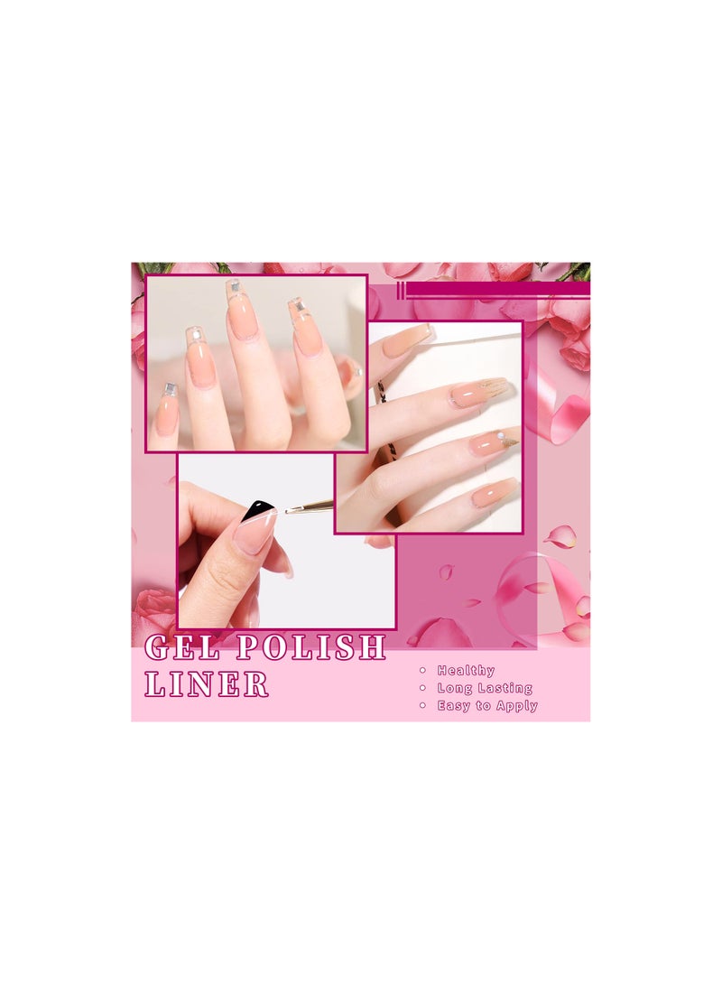 Pull Glue, Liner Gel Nail Polish Set Gel Nail Art Gel Paint for Nails Art Gel Liner Nail Art Nal Painting Liner Gel Polish Nail Paint Gel Polish Liner Design Gel Nail Polish Set for Women -12 Colors - Image 5