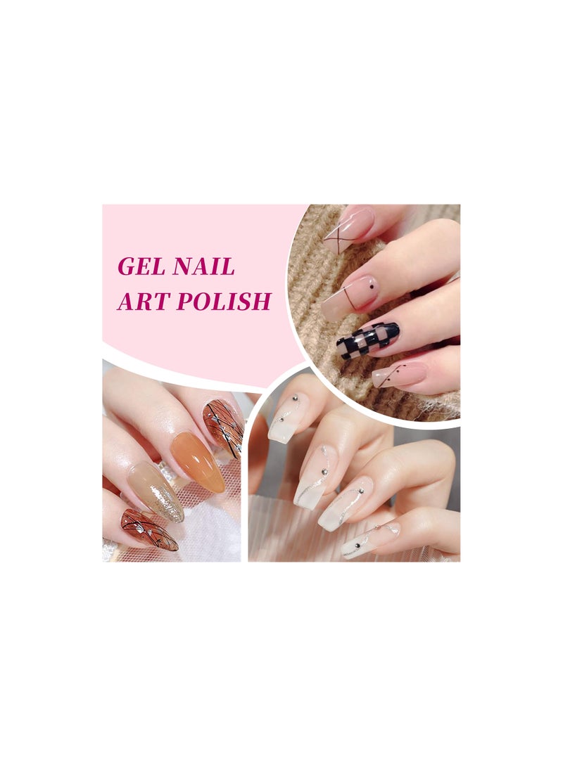 Pull Glue, Liner Gel Nail Polish Set Gel Nail Art Gel Paint for Nails Art Gel Liner Nail Art Nal Painting Liner Gel Polish Nail Paint Gel Polish Liner Design Gel Nail Polish Set for Women -12 Colors - Image 2