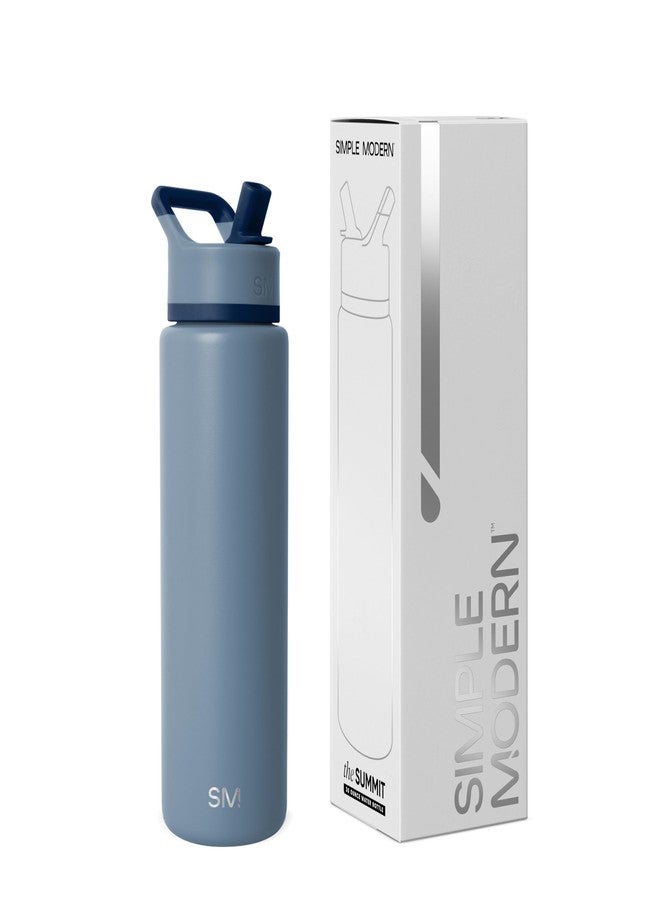 Simple Modern Water Bottle with Straw Lid | Vacuum Insulated Stainless Steel Metal Thermos | Reusable Leak Proof BPA-Free Flask for Sports Gym | Summit Collection | 30oz, Blue Dune - Image 1