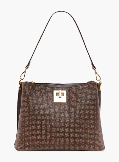Flora Bella By Shoexpress Women Monogram Print Shoulder Bag with Adjustable Strap