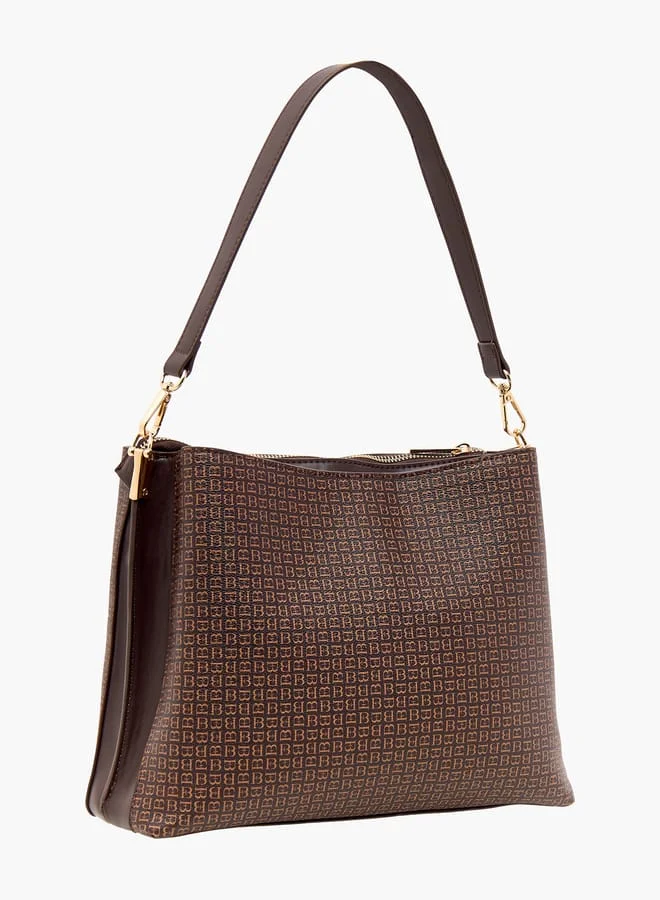 Flora Bella By Shoexpress Women Monogram Print Shoulder Bag with Adjustable Strap