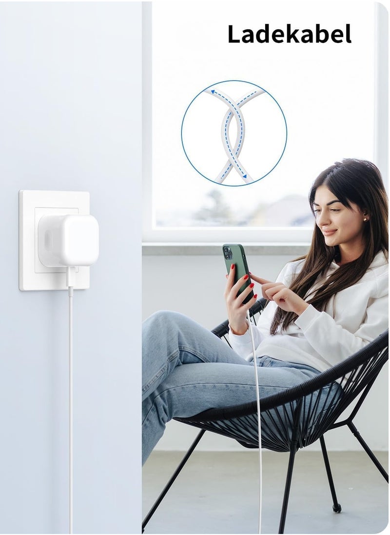 keloray - For iPhone Fast Charger [MFi Certified] 20W USB C Fast Charging Plug and 1M Cable Power Delivery 3.0 UK Power Adapter USB-C Mains Charge Compatible with iPhone 14/13/12/11 Pro Max/X/XS Max/XR/8/7, iPad - Image 1