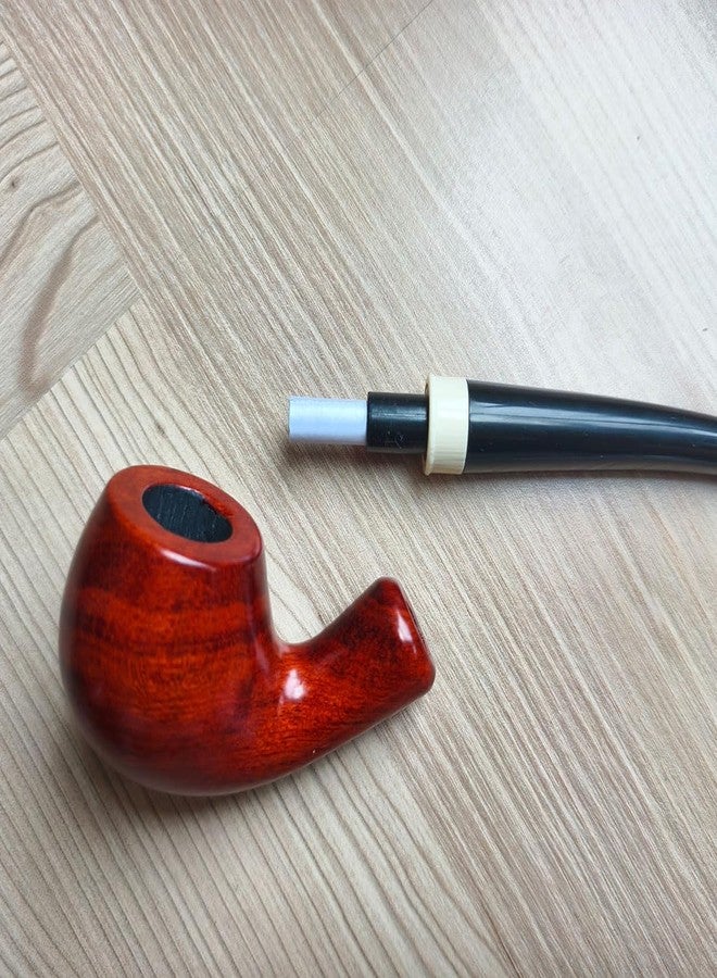 Tom's Wheezes طقم غليون تبغ Churchwarden بطول 10 بوصات مع أداة تنظيف وتدك قصيرة الساق بطول 5 بوصات، غليون خشبي قابل للفصل مصنوع يدويًا - Image 2