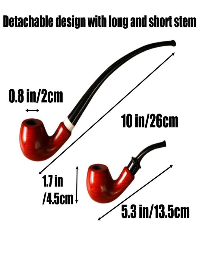 Tom's Wheezes طقم غليون تبغ Churchwarden بطول 10 بوصات مع أداة تنظيف وتدك قصيرة الساق بطول 5 بوصات، غليون خشبي قابل للفصل مصنوع يدويًا - Image 3