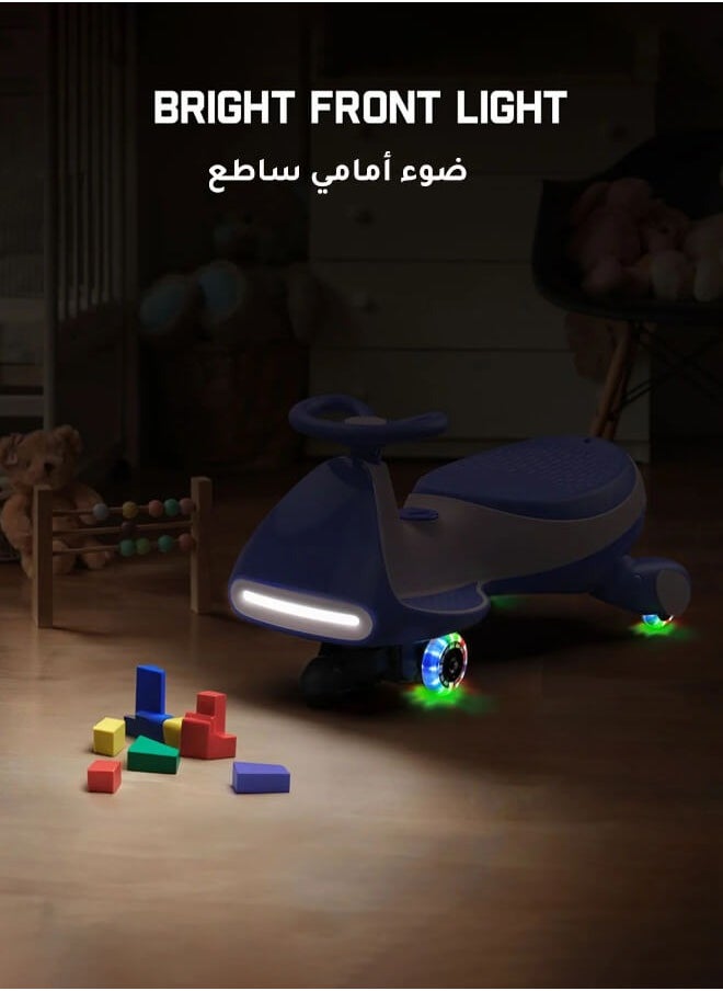Hompenny - 2-in-1 Electric Tricycle / Wiggle Car / Scooter, 360° Rotation, Bluetooth Music, Large Seat for Parent-Child Interaction, 80KG Load Capacity, 2 Adjustable Speeds, Flashing Wheels, 12V Rechargeable Battery with Fast Charging & Long Battery Life - Image 1