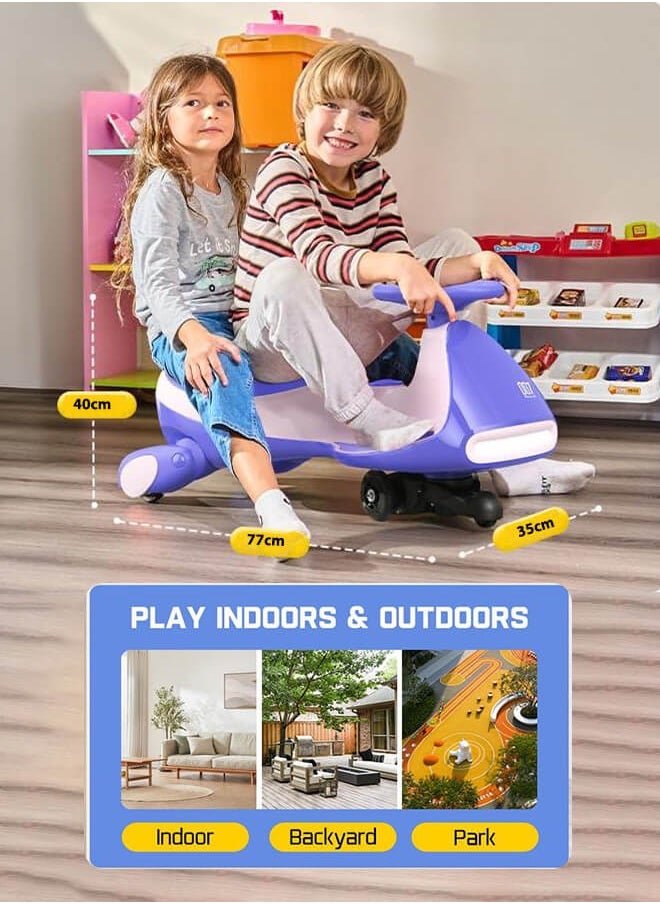 Hompenny - 2-in-1 Electric Tricycle / Wiggle Car / Scooter, 360° Rotation, Bluetooth Music, Large Seat for Parent-Child Interaction, 80KG Load Capacity, 2 Adjustable Speeds, Flashing Wheels, 12V Rechargeable Battery with Fast Charging & Long Battery Life - Image 1