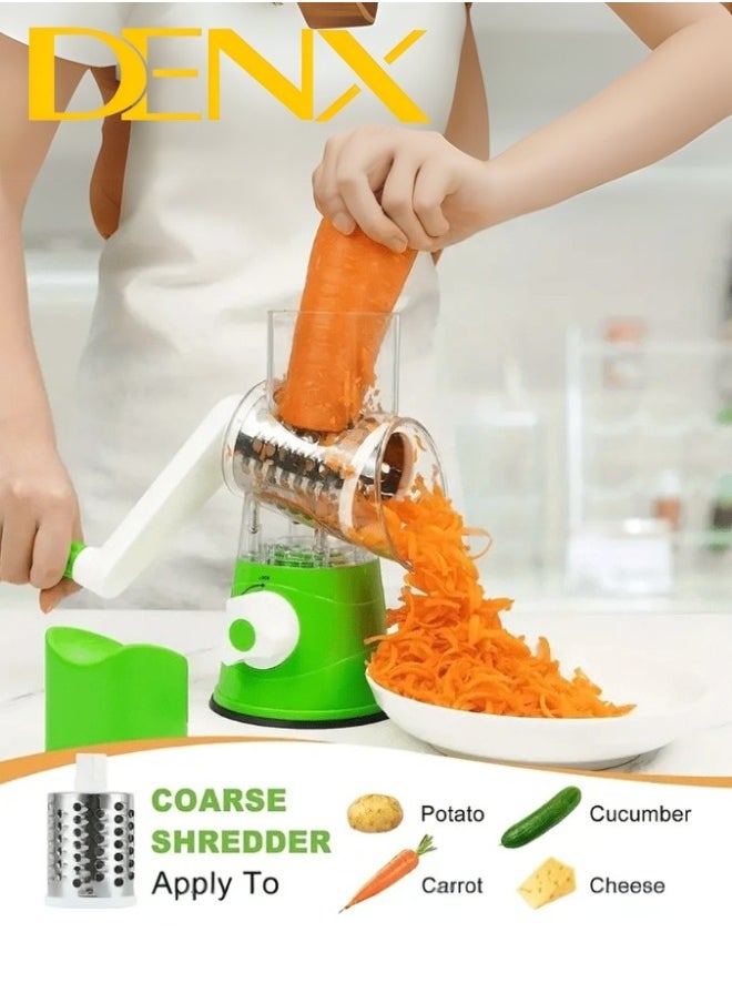 Denx - Multi-Function Rotary Grater Vegetable Cutter, Vegetable Grater and Food Chopper for Kitchen, Dishwasher Safe Suitable for Chopping Vegetables like Cucumber, Zucchini, Carrot, Potato. - Image 1