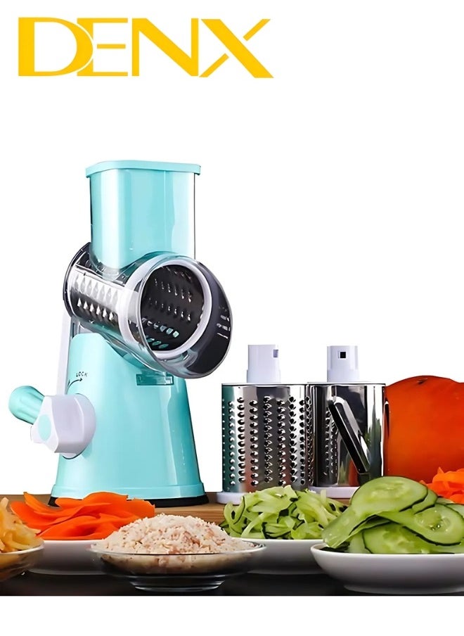 Denx - Multi-Function Rotary Grater Vegetable Cutter, Vegetable Grater and Food Chopper for Kitchen, Dishwasher Safe Suitable for Chopping Vegetables like Cucumber, Zucchini, Carrot, Potato. - Image 1