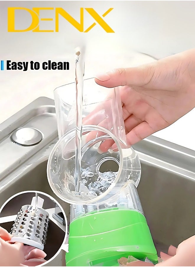 Denx - Multi-Function Rotary Grater Vegetable Cutter, Vegetable Grater and Food Chopper for Kitchen, Dishwasher Safe Suitable for Chopping Vegetables like Cucumber, Zucchini, Carrot, Potato. - Image 1