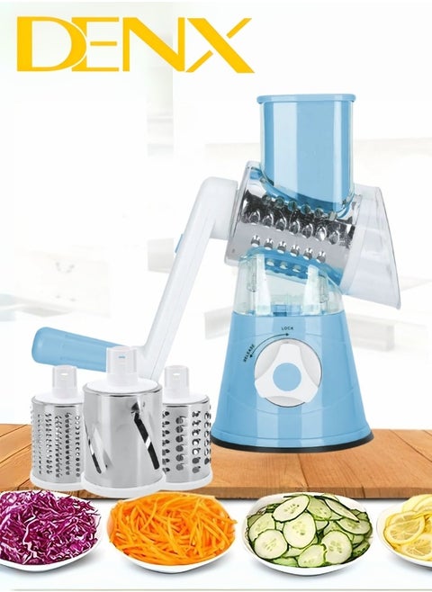 Multi-Function Rotary Grater Vegetable Cutter, Vegetable Grater and Food Chopper for Kitchen, Dishwasher Safe Suitable for Chopping Vegetables like Cucumber, Zucchini, Carrot, Potato.